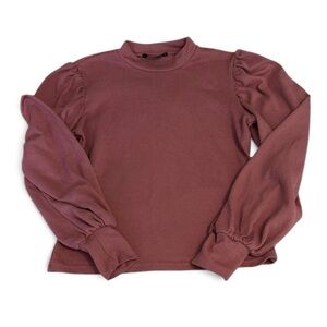 SHEIN Dusty Rose Puff Sleeve Sweatshirt